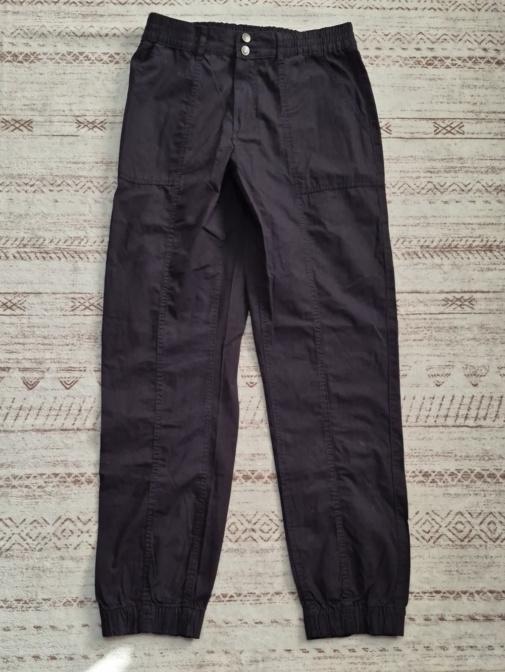 Ariella Black Elastic Waist Jogger Pants